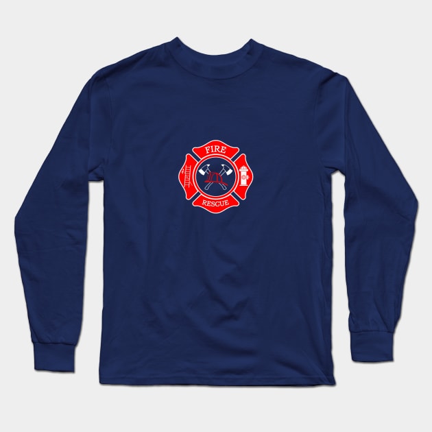 Fire Rescue maltese cross Long Sleeve T-Shirt by BassFishin